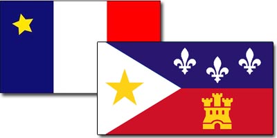 Bandera acadiana y bandera cajún